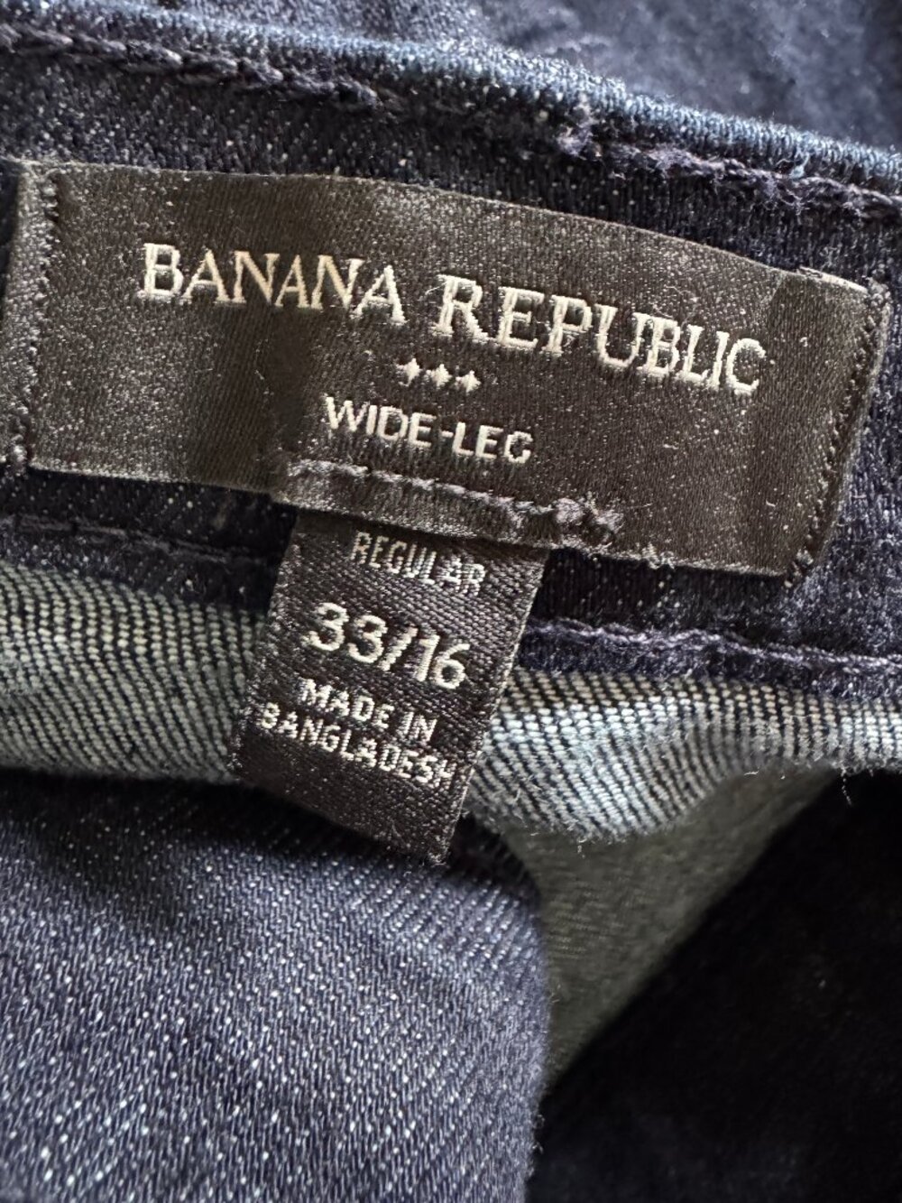 Banana Republic Wide Leg Pleated Dark Wash Jeans Size 33/16 Career Chic - Picture 8 of 8